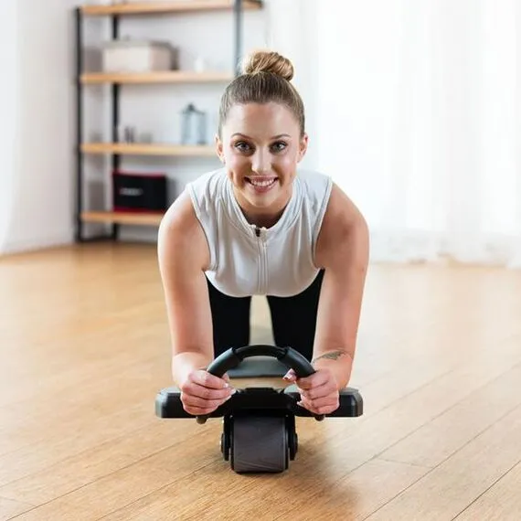 HMS KA10 BLACK KÓŁKO ABS AUTOMATYCZNE KOŁO DO ĆWICZEŃ MIĘŚNI BRZUCHA Z PODPARCIEM, 4 zdjęcie