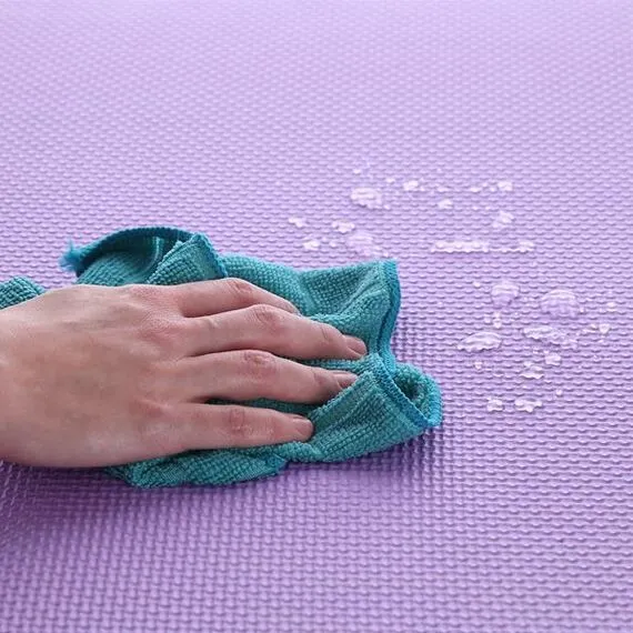 Mata puzzle pod sprzęt do ćwiczeń 9 elementów 180x180cm MP10 niebieska/fioletowa/żółta, Kolor: zółty/niebieski/fioletowy, 15 zdjęcie