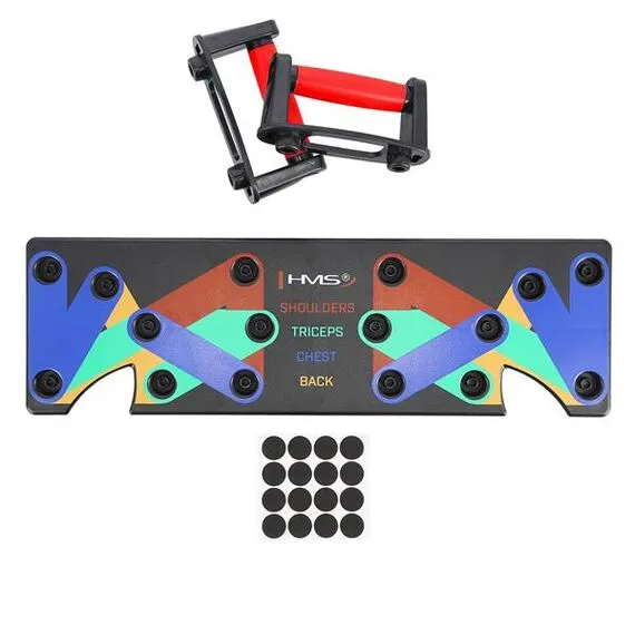 HMS uchwyty do pompek wielofunkcyjna deska do ćwiczeń PU10, Kolor: czerwony