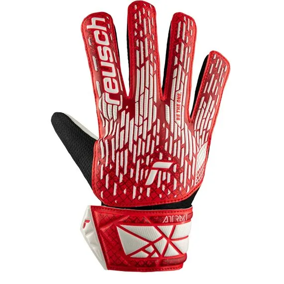 Rękawice bramkarskie dziecięce REUSCH Attrakt Starter Solid Junior czerwono-białe, Kolor: czerwony, Rozmiar: 6