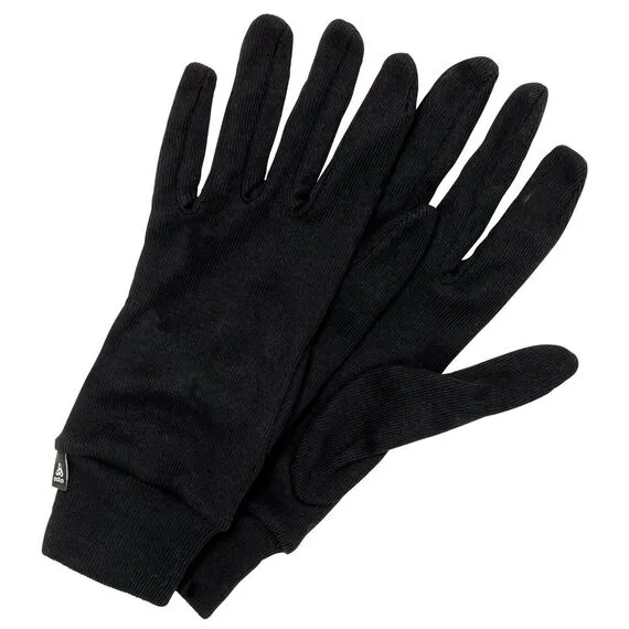 ODLO rękawiczki termoaktywne sportowe unisex Active Warm czarne, Kolor: czarny, Waga: 0.15, Rozmiar: L