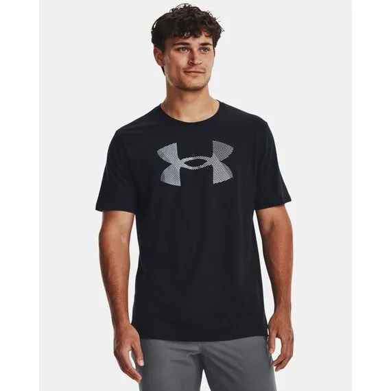 UNDER ARMOUR t-shirt męski koszulka bawełniana sportowa BIG LOGO czarna, Kolor: czarny, Rozmiar: S