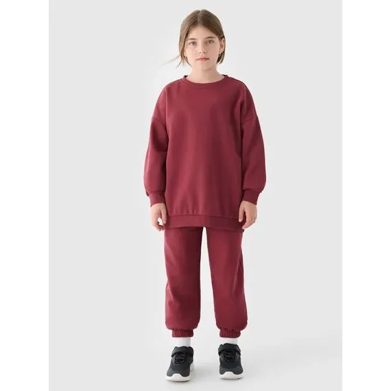 4F spodnie dresowe dziecięce unisex 4FJWAW24TTROU0920 czerwone, Kolor: czerwony, Rozmiar: 164
