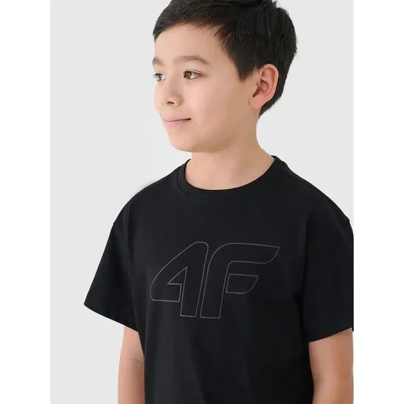 4F koszulka bawełniana t-shirt dla chłopca 4FJWMM00TTSHM2331 czarna, Kolor: czarny, Rozmiar: 146, 5 zdjęcie