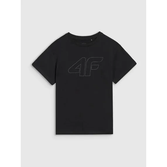 4F koszulka bawełniana t-shirt dla chłopca 4FJWMM00TTSHM2331 czarna, Kolor: czarny, Rozmiar: 146