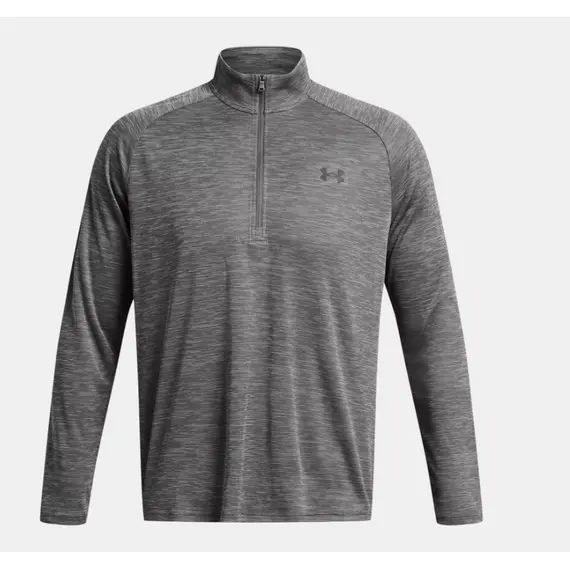 UNDER ARMOUR koszulka z długim rękawem longsleeve z zamkiem UA Tech szara, Kolor: szary, Rozmiar: L, 2 zdjęcie