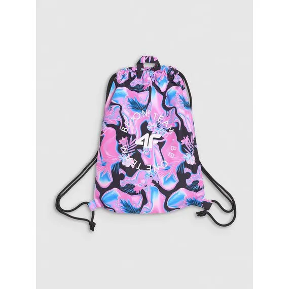 4F komplet dziecięcy dla dziewczynki na w-f koszulka, spodenki i worek na buty 4FJWSS25TAPSF024, Kolor: czarny, Rozmiar: 158/164, 8 zdjęcie