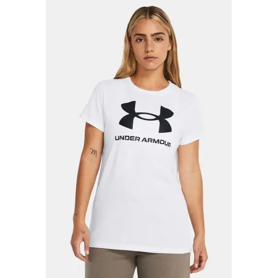 UNDER ARMOUR koszulka t-shirt damska Rival Logo SS biała, Kolor: biały, Rozmiar: M