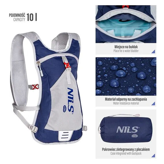 NILS CAMP plecak biegowy z miejscem na bukłak 10L TRIPPER NC1708 niebieski, Kolor: niebieski, Rozmiar: one size, 12 zdjęcie
