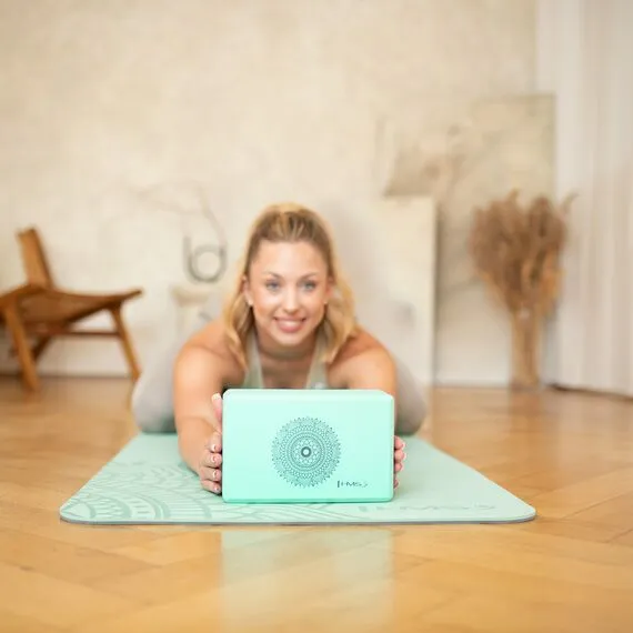 HMS kostka do jogi rozciągania fitness KJ02 miętowa, Kolor: niebieski, Rozmiar: one size, 5 zdjęcie