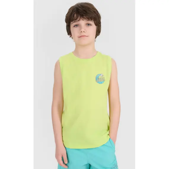 4F koszulka dziecięca bezrękawnik dla chłopca 4FJWSS25TSLEM162 zielona, Kolor: zielony, Rozmiar: 152
