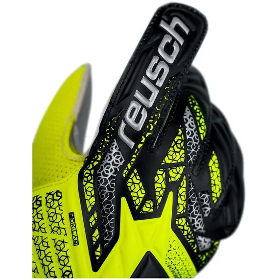 REUSCH rękawice bramkarskie Attrakt Solid Junior, Kolor: żółty, Rozmiar: 8, 3 zdjęcie