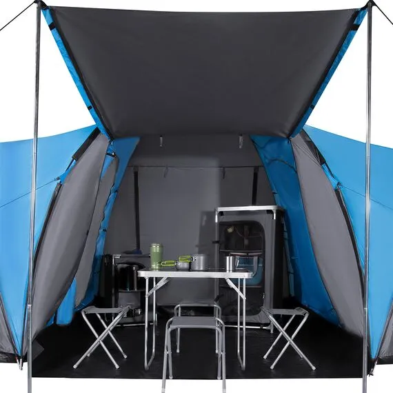 NILS CAMP namiot turystyczny z przedsionkiem rodzinny NC6031 HIGHLAND, Kolor: szary, 5 zdjęcie