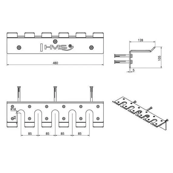 STR45 WIESZAK UCHWYT PRZYŚCIENNY NA GRYFY OLIMPIJSKIE COMMERCIAL HMS, 4 zdjęcie