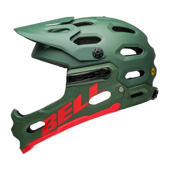 Kask full face BELL SUPER 3R MIPS matte ciemny green infrared, Kolor: zielony, Rozmiar: L (58-62 cm), 2 zdjęcie