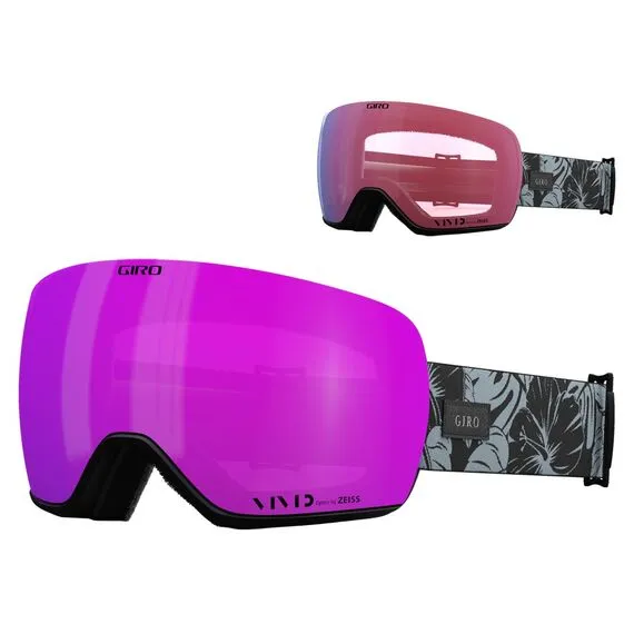 Gogle zimowe GIRO ARTICLE II czarny & szary BOTNICAL LX (Szyba lustrzana kolorowa VIVID-Carl Zeiss różowy 27% S2 + Szyba lustrzana kolorowa VIVID-Carl Zeiss INFRARED 50% S1)