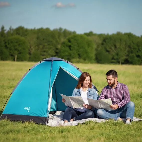 NILS CAMP namiot turystyczny 2 osobowy NC3021 niebieskie, Kolor: niebieski, 8 zdjęcie