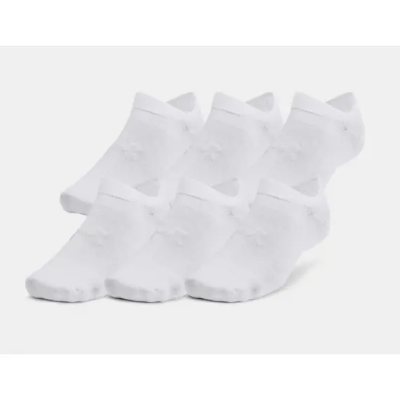 UNDER ARMOUR zestaw skarpetek stopek 6 par Essential No Show białe, Kolor: biały, Rozmiar: L