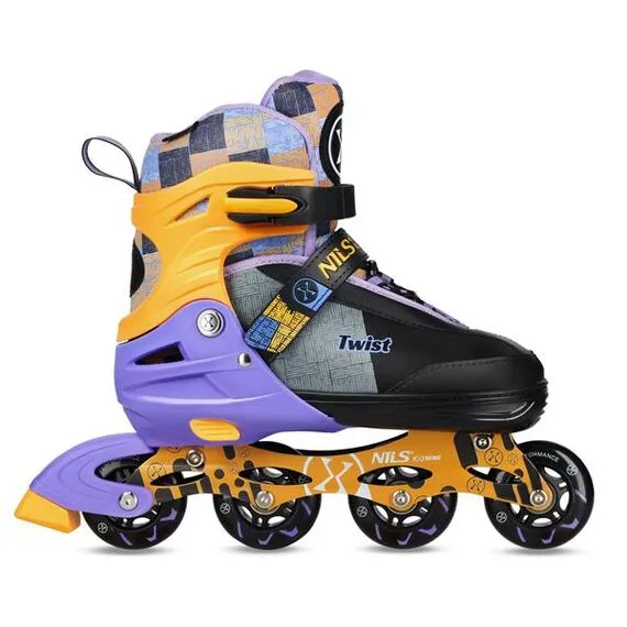 NILS EXTREME rolki rekreacyjne z kauczukowymi kołami NA13810 TWIST, Kolor: żółty, Rozmiar: 31-34, 2 zdjęcie