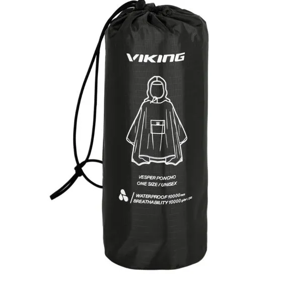 VIKING Poncho przeciwdeszczowe dla dorosłych Vesper czarne, 2 zdjęcie
