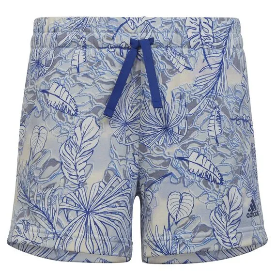 adidas Spodenki dziecięce SUM Allover Print Short girls HR5832, Kolor: niebieski, Rozmiar: 152 cm