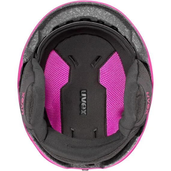 UVEX Kask narciarski dziecięcy Viti fuksjowy, Kolor: fuksjowy, Rozmiar: 51-55, 3 zdjęcie