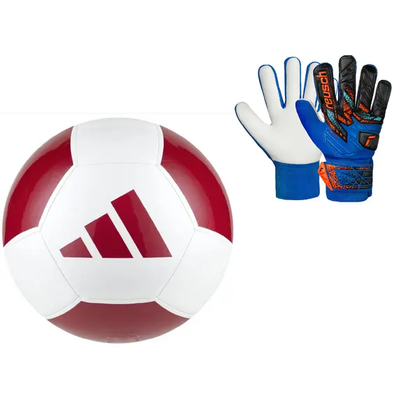 REUSCH rękawice bramkarskie Attrakt Starter Solid Junior + piłka nożna Adidas