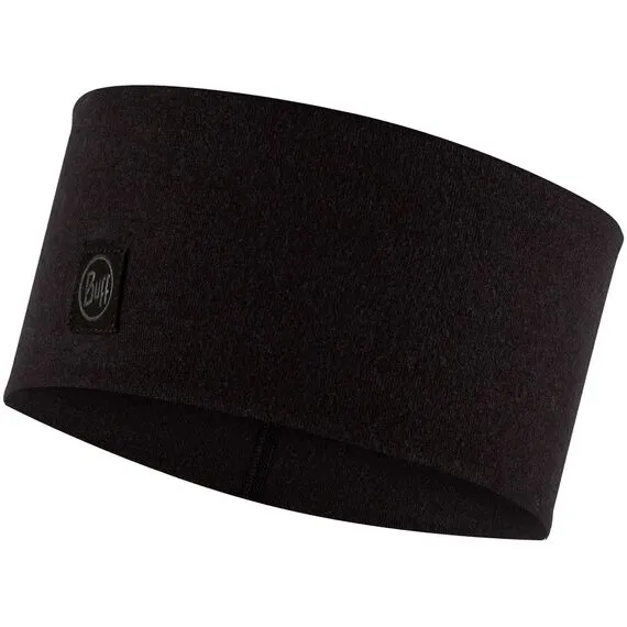 OPASKA BUFF MERINO WIDE HEADBAND SOLID CZARNY