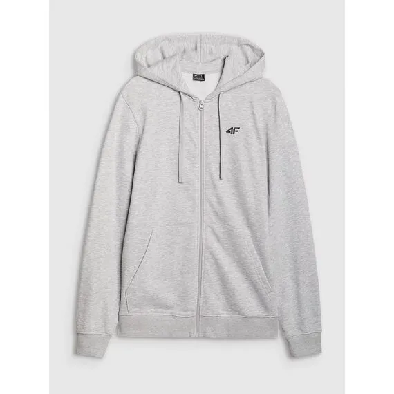 4F bluza dresowa męska rozpinana z kapturem 4FWMM00TSWSM1768 szary