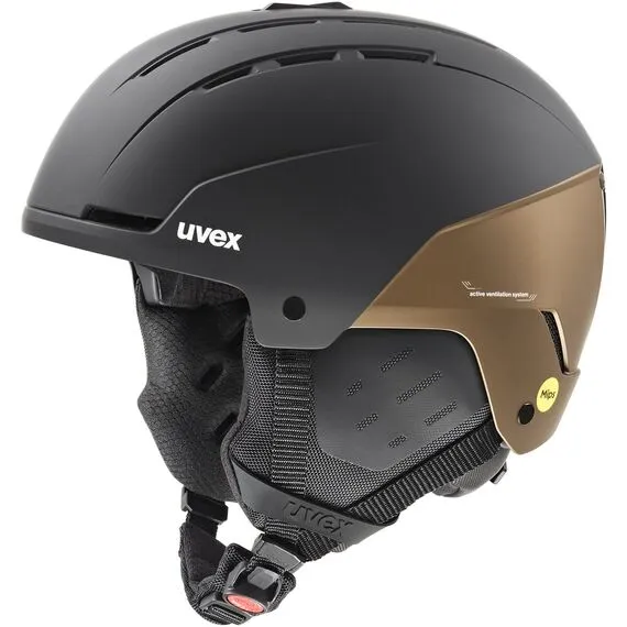 UVEX kask narciarski z technologią hardshell z MIPS Stance brązowy, Kolor: brązowy, Rozmiar: 51-55