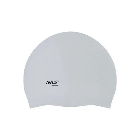 NILS AQUA NQC Jednokolorowy Czepek Silikonowy Dots Aqua szary, Kolor: szary, 2 zdjęcie