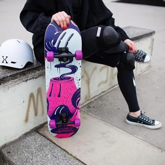 NILS EXTREME CR3108SA deskorolka klasyczna drewniana Volcano różowa, Kolor: różowy, 12 zdjęcie