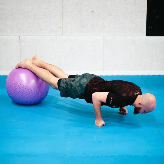 HMS YB03 piłka gimnastyczna do ćwiczeń fitness z wypustkami 55cm fioletowa, Kolor: fioletowy, Rozmiar: 55 cm, 12 zdjęcie