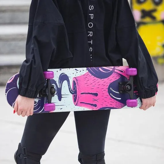 NILS EXTREME CR3108SA deskorolka klasyczna drewniana Volcano różowa, Kolor: różowy, 13 zdjęcie