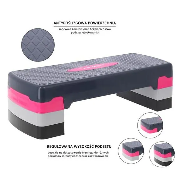 HMS AS002 Step Do Aerobiku, Kolor: różowy, 12 zdjęcie
