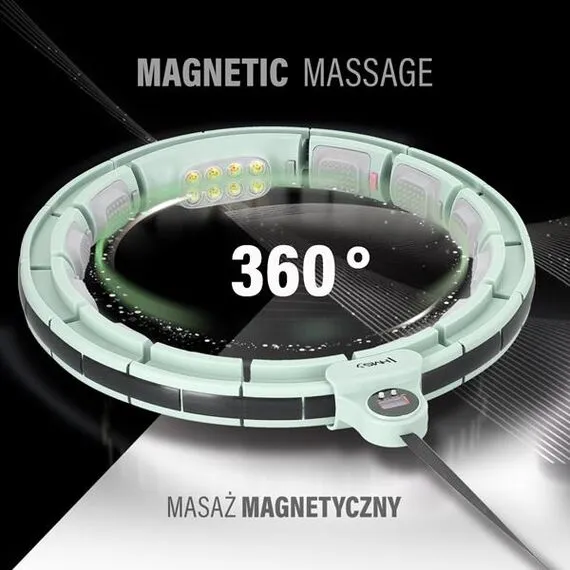 HMS HHM13 Hula Hop z Magnesami I Obciążnikiem + Licznik, Kolor: zielony, 3 zdjęcie