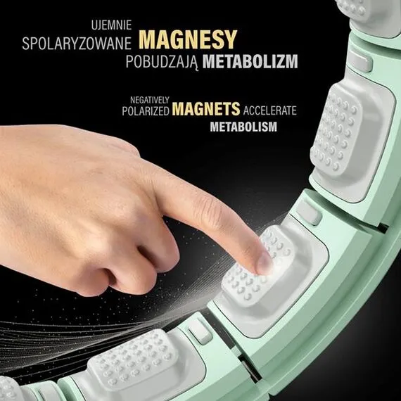 HMS HHM13 Hula Hop z Magnesami I Obciążnikiem + Licznik, Kolor: zielony, 6 zdjęcie