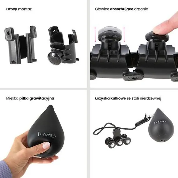 HHW01 Hula Hop Black Z Wypustkami I Obciążnikiem HMS, Kolor: czarny, Waga: 1,25 kg, 13 zdjęcie