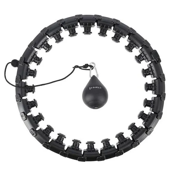 HHW01 Hula Hop Black Z Wypustkami I Obciążnikiem HMS, Kolor: czarny, Waga: 1,25 kg
