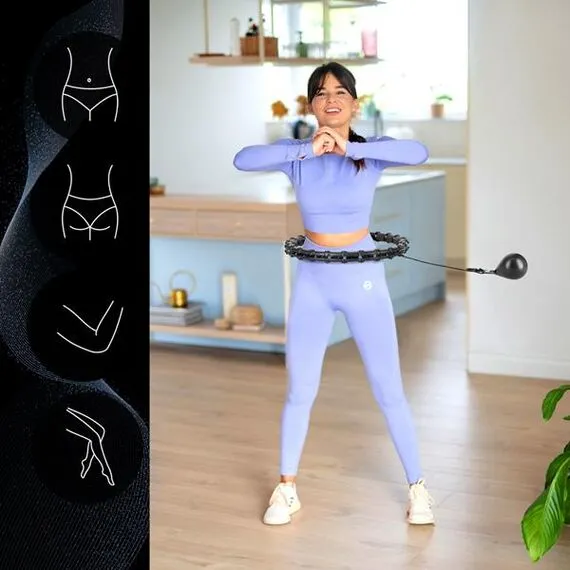 HHW02 Hula Hop Black Z Wypustkami I Obciążnikiem HMS, 5 zdjęcie