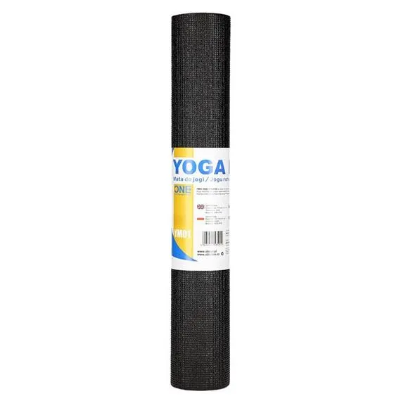 Mata do ćwiczeń fitness i jogi 173x61cm ONE FITNESS YM01 czarna, Kolor: czarny, 2 zdjęcie