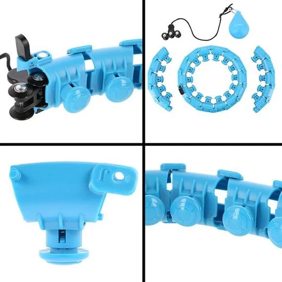 ZESTAW Hula Hop Hhw01 Blue Z Wypustkami I Obciążnikiem + Pas Br163 Red HMS, Kolor: niebieski, 8 zdjęcie
