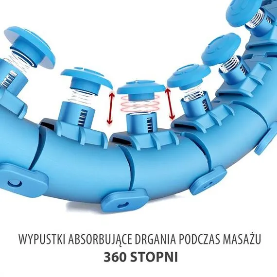 ZESTAW Hula Hop Hhw01 Blue Z Wypustkami I Obciążnikiem + Pas Br163 Red HMS, Kolor: niebieski, 9 zdjęcie