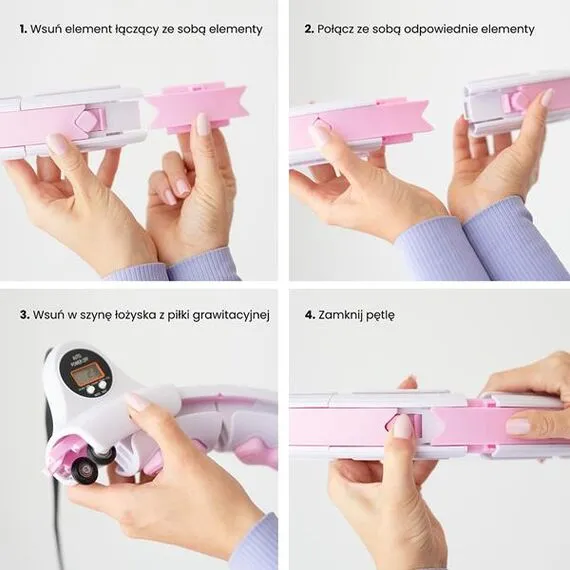 ZESTAW Hula Hop Hhw06 Pink Z Piłką Grawitacyjną i Licznikiem + Pas Br163 Black Plus Size HMS, Kolor: różowy/czarny, 9 zdjęcie