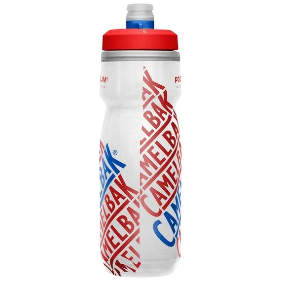 CAMELBAK bidon rowerowy butelka sportowa na wodę 620ml Podium Chill czerwony/biały, Kolor: biały, Pojemność (ml): 620, 4 zdjęcie