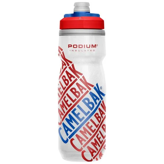 CAMELBAK bidon rowerowy butelka sportowa na wodę 620ml Podium Chill czerwony/biały, Kolor: biały, Pojemność (ml): 620, 2 zdjęcie