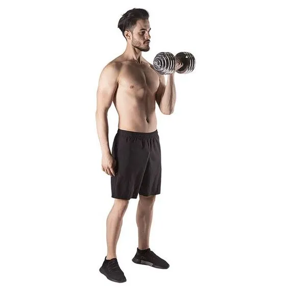 STC30 Sztangielki-Sztanga W Walizce Chrom 2X15Kg HMS, 4 zdjęcie