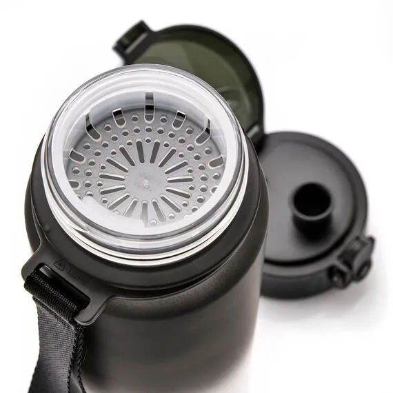 METEOR Bidon Sportowy 500 ml czarno-biały, Kolor: czarny/biały, Waga: 0.15, 4 zdjęcie