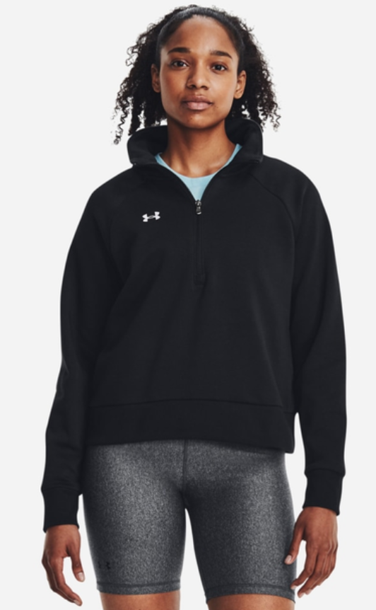 UNDER ARMOUR bluza dresowa damska z kapturem rozpinana Rival Fleece HZ czarna (M)
