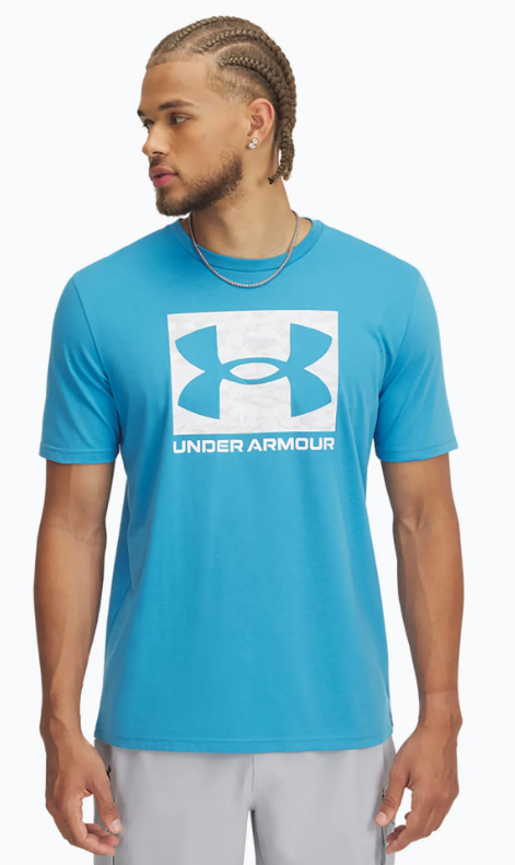 UNDER ARMOUR t-shirt męski koszulka treningowa UA ABC CAMO BOXED LOGO niebieska (XXL)